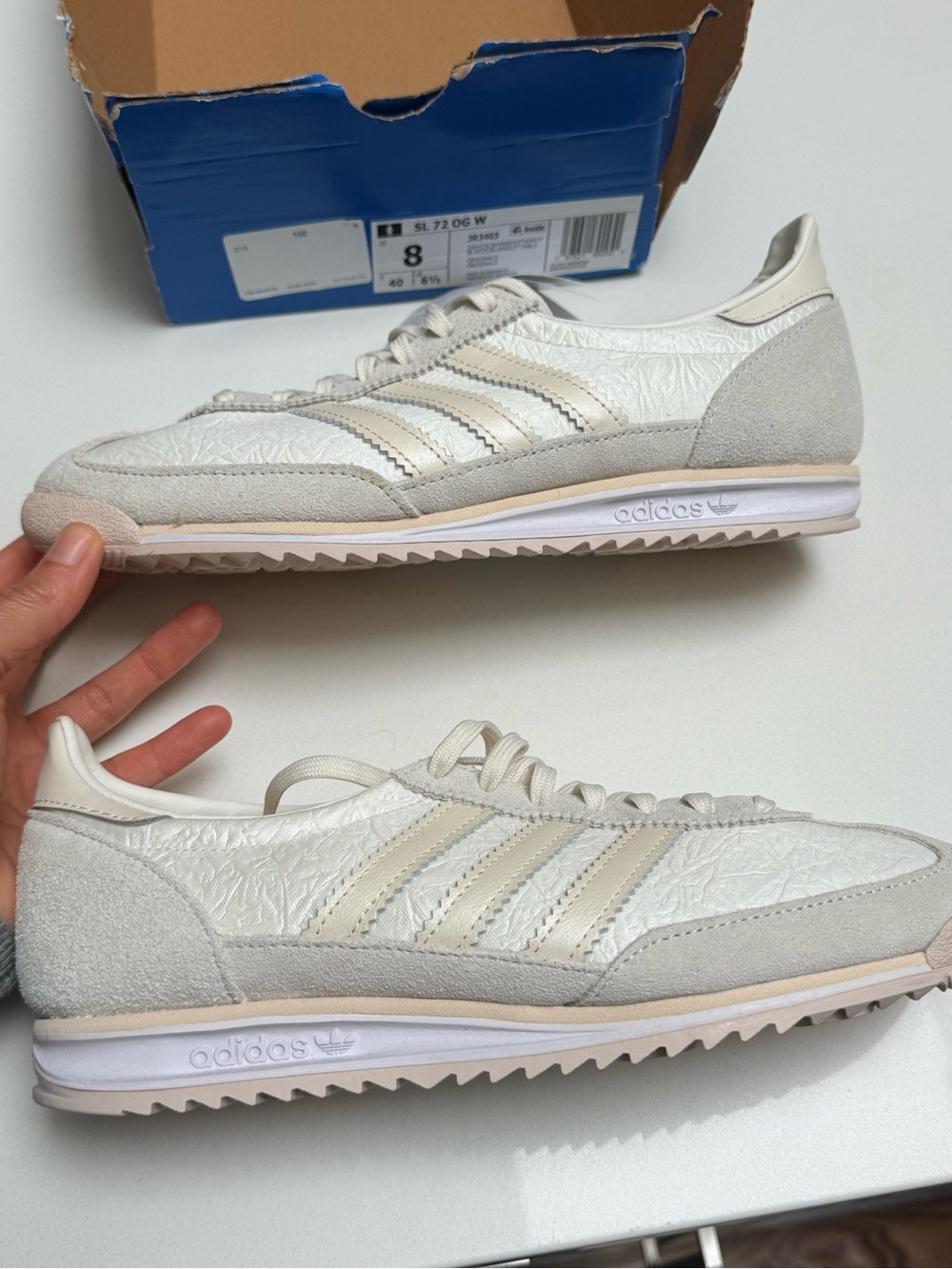 adidas SL 72 OG W White satin & Cream Low-Top Sneakers